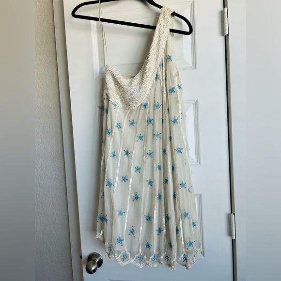 Free People One Shoulder Star Embroidered Sequin Dress - Picture 2 of 4